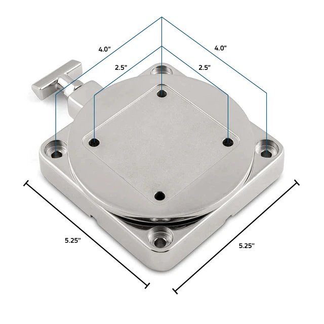 Low Profile Swivel Base, Stainless Steel - Cannon