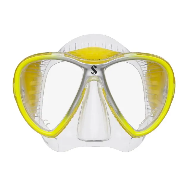 Synergy 2 Twin Trufit Dive Mask, Clear/Silver-Yellow
