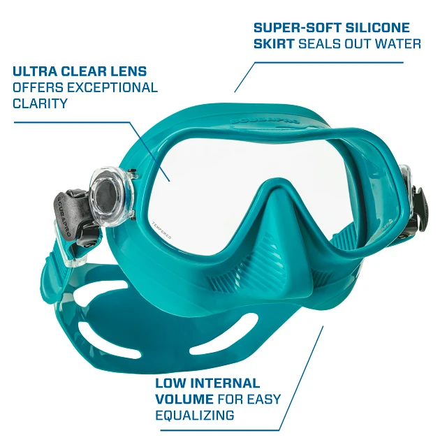 Steel Pro Dive Mask, Turquoise