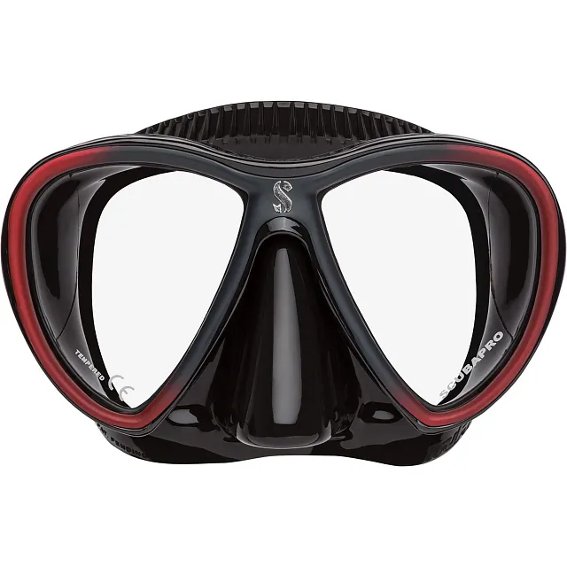 Synergy Twin Trufit Dive Mask, Black/Red