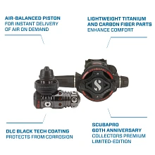 MK25 EVO DIN 300/S620 Ti Carbon BT Diving Regulator System MK25 EVO DIN 300/S620 Ti Carbon BT Diving Regulator System
