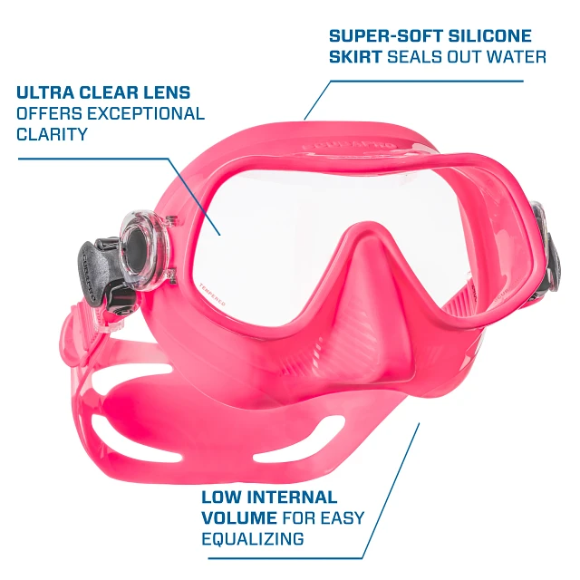 Steel Pro Dive Mask, Pink