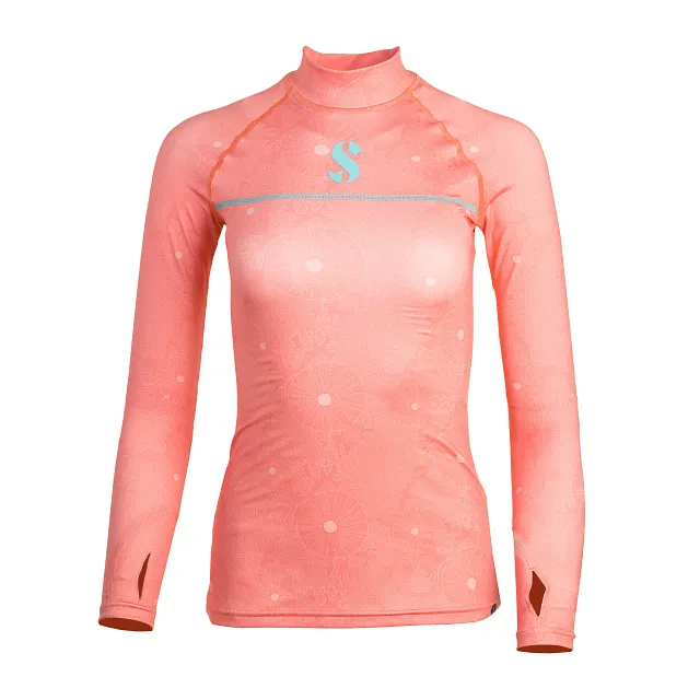 UPF 50 T-Flex Rash Guard, Long Sleeve, Women, Coral