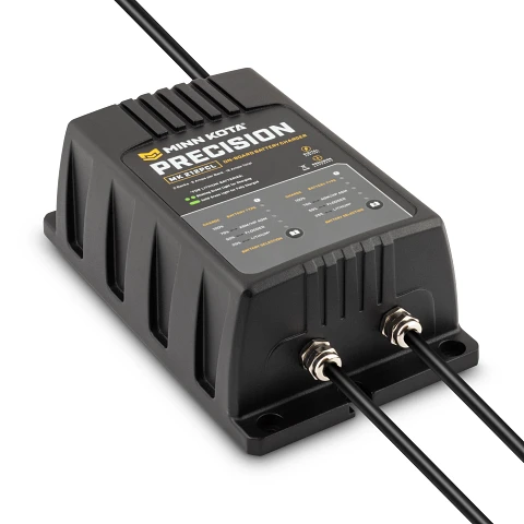 Precision On-Board 2  bank x 6  amp Battery Charger shown at angle