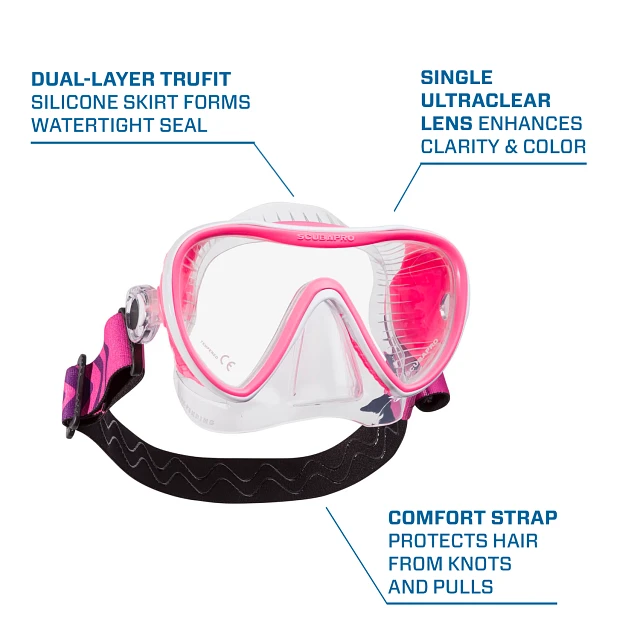 Synergy 2 Trufit Dive Mask, Clear/White-Pink - SCUBAPRO Synergy 2 Trufit Dive Mask, Clear/White-Pink - SCUBAPRO