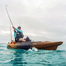 Fishing from the Old Town Sportsman BigWater ePDL+ 132 fishing kayak