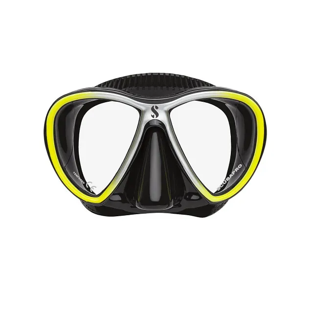 Synergy Twin Trufit Dive Mask, Black/Yellow/Silver