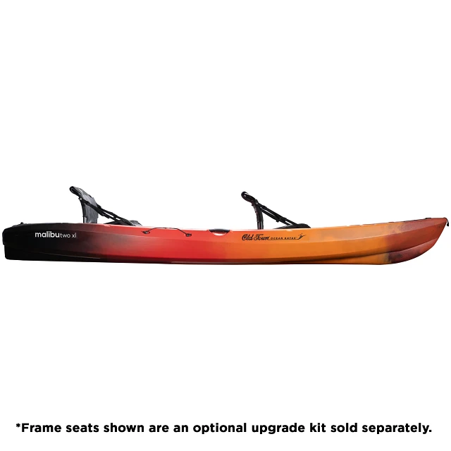 Old Town Ocean Kayak Malibu Two XL Lava Recreational Kayak - Side View with Malibu Seat Upgrade