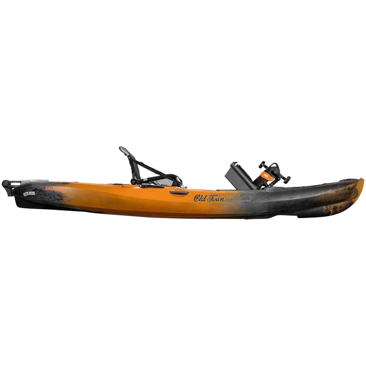 Old Town Sportsman Salty PDL 120 - Ember Camo - Angled View prop up