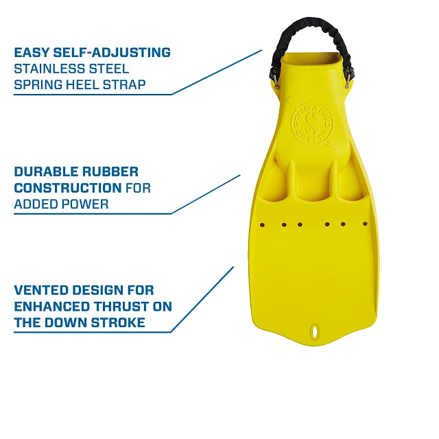 Jet Fin w/ Spring Heel Strap, Yellow