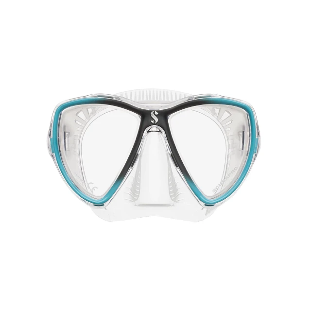 24.716.235, Synergy Mini Dive Mask, Clear Skirt, Clear/Turquoise/Silver