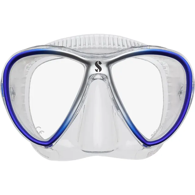 Synergy Twin Trufit Dive Mask, Clear/Blue/Silver