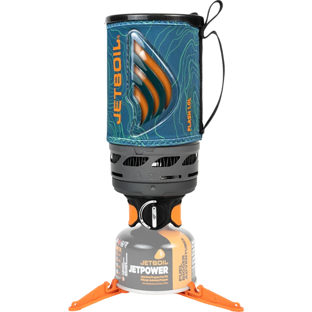 Fully Assembled Jetboil Flash 1.0L Ocean Topo Fast Boil System with Ready Heat Indicator