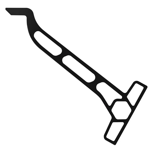 Overhead view of black, Raptor starboard jack plate bracket