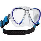 Synergy Twin Dive Mask w/Comfort Strap, Clear/Blue/Silver