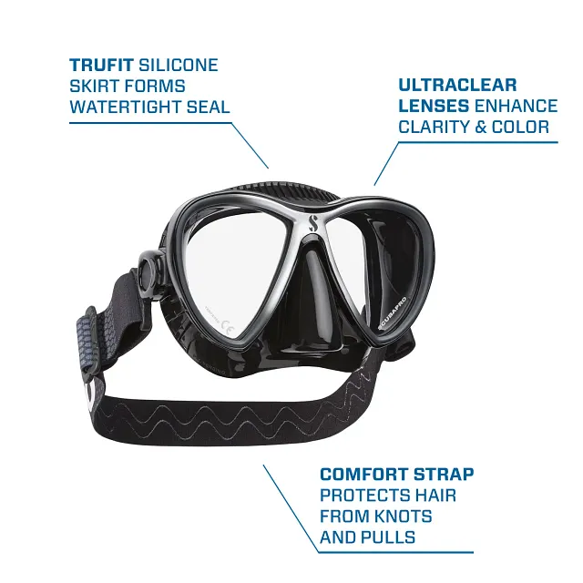 Synergy Twin Trufit Dive Mask, Black/Silver - SCUBAPRO