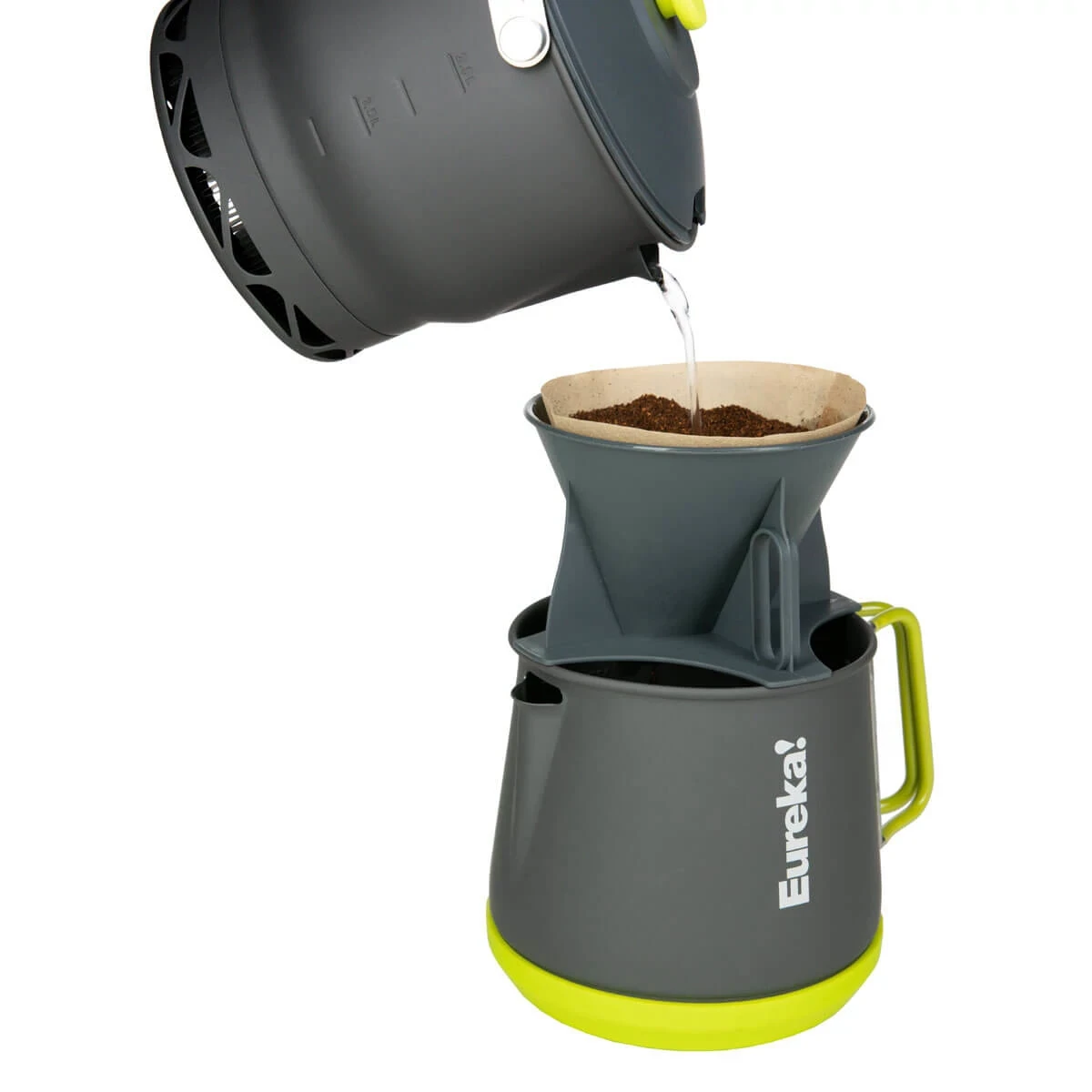 Camp Café coffee carafe and pour over filter holder