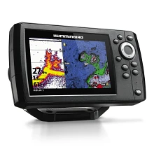 HELIX 5 CHIRP GPS G2 right-angled view, split-screen of Sonar Imaging and Map