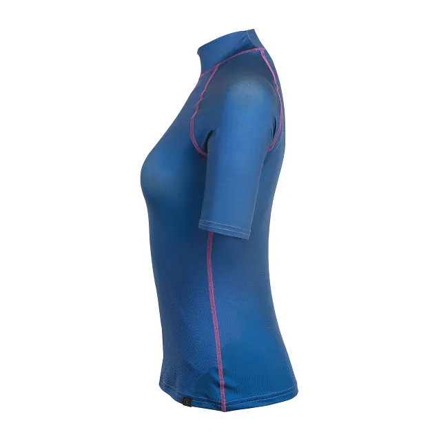 UPF 50 T-Flex Rash Guard, Short Sleeve, Women, Ocean